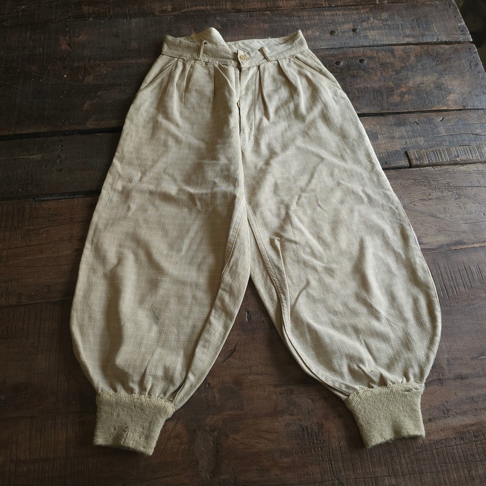 Vintage‎ Caledonia Woolen Knickers Tan Windowpane Sanforized  Mens 1940s Pants